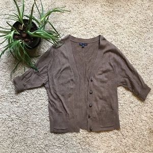 Brown 3/4 sleeve cardigan XS
